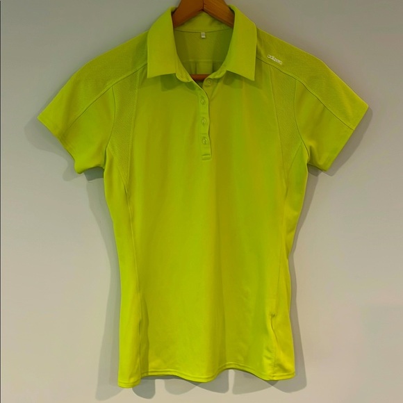 ADIDAS ADIZERO Golf Polo Short Sleeve Neon Yellow Green Women’s Small Mesh - Picture 2 of 8